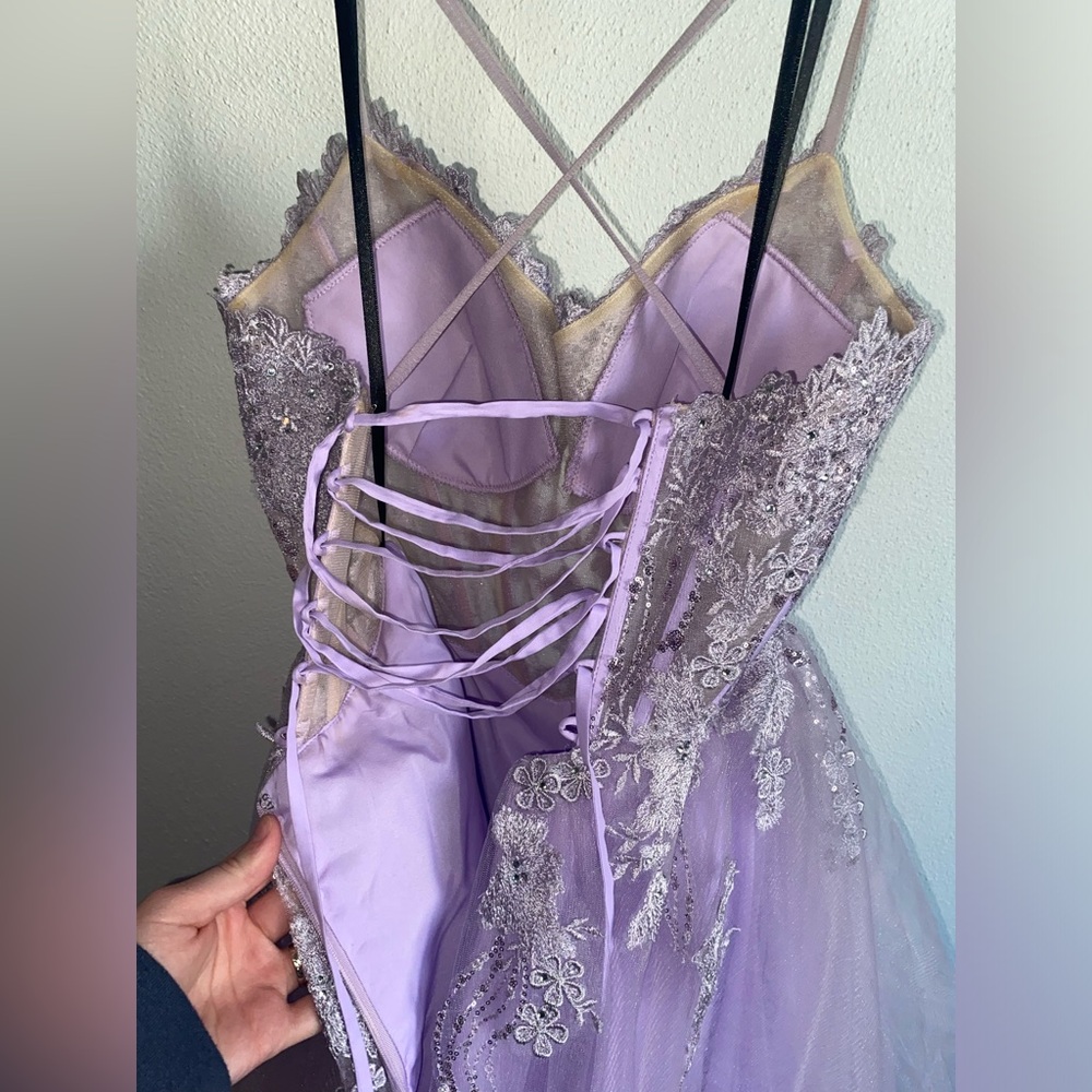 This lavender Gripper homecoming dress.